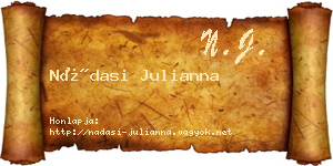 Nádasi Julianna névjegykártya